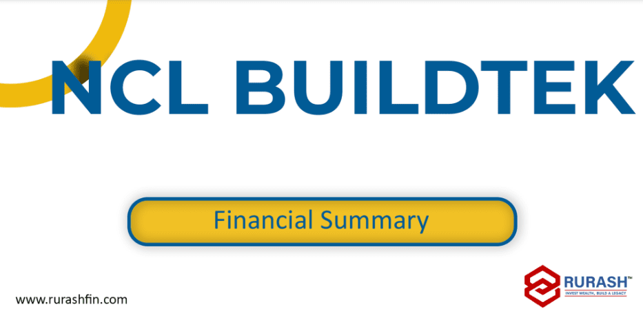 Financial Summary Of NCL Buildtek