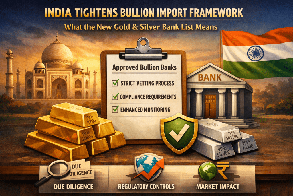 India Tightens Bullion Import Framework: What the New Gold and Silver Bank List Means