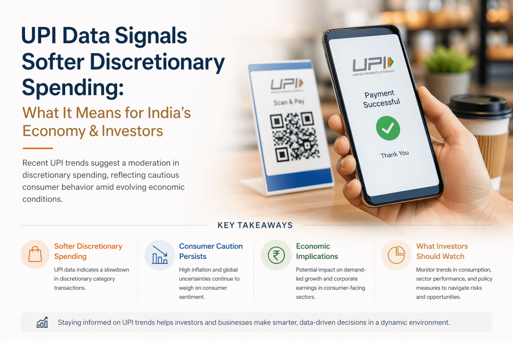 UPI Data Signals Softer Discretionary Spending: What It Means for India’s Economy & Investors