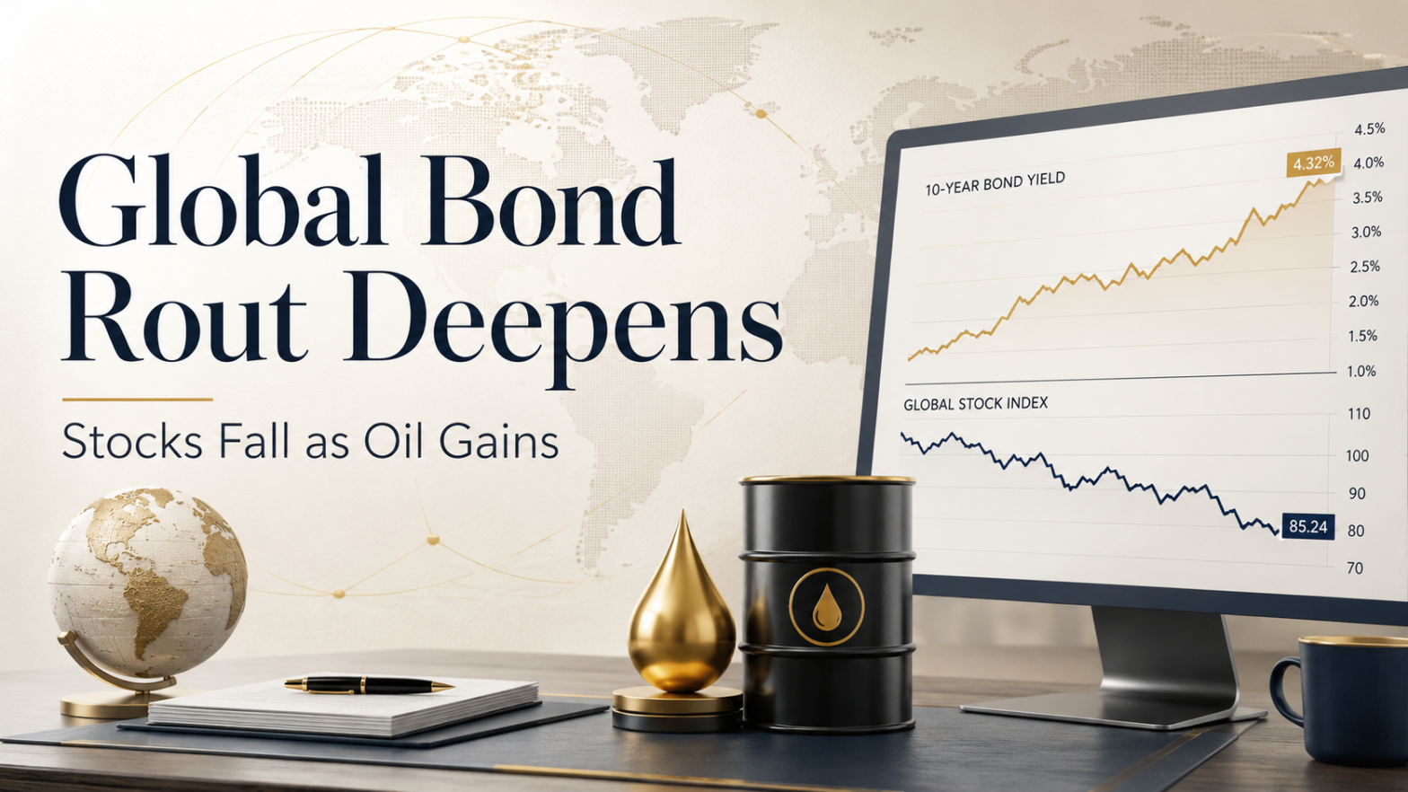 Global bond rout with rising oil prices and falling stock markets