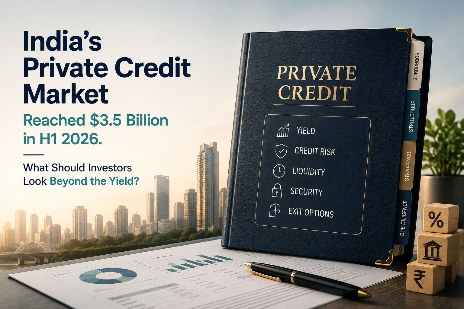 India private credit market 2026 showing yield, credit risk, liquidity, security and exit considerations for investors