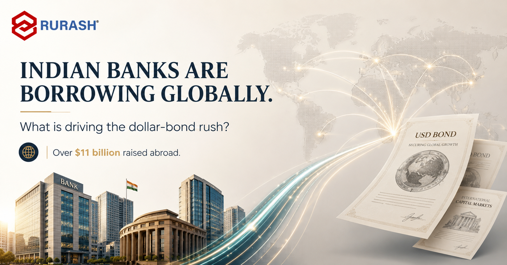 Indian banks raising over 11 billion dollars abroad through dollar bonds in 2026